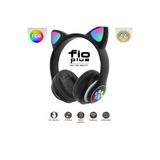 gunkes Kablosuz Bluetooth 5.0 Led Işıklı Kedili Kulaklık Hediye ios Android Uyumlu 8d Stereo Hd Ses