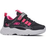 Günlük Çocuk Unisex Sneaker Nefes Alabilen Lastik Bağcıklı Cırt Cırtlı Hafif Esnek Ayakkabı 0013 - Siyah - Fuşya