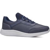 Günlük Erkek Yetişkin Sneaker Büyük Numara Spor Ayakkabı Lastik Bağcıklı Rahat Esnek 110C - Lacivert