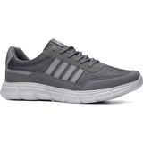 Günlük Erkek Yetişkin Sneaker Spor Ayakkabı Bağcıklı Büyük Numara Rahat Esnek 050C - Füme