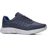 Günlük Erkek Yetişkin Sneaker Spor Ayakkabı Bağcıklı Büyük Numara Rahat Esnek 050C - Lacivert