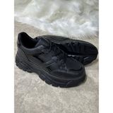 Günlük Kadın Sneaker Kalın Yüksek Taban Bağcıklı Rahat Tiger Şeritli Spor Ayakkabı 032 - Siyah Cilt