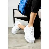 Günlük Kadın Spor Ayakkabı Yüksek Taban 6 cm Sneaker Siyah - Beyaz - Bej - Rugan - Süet 001 - Beyaz Rugan