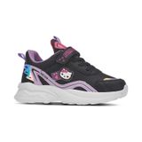 Günlük Kız Çocuk Sneaker Lastik Bağcıklı Hologram Cırtlı Hafif Hello Kitty Ayakkabı 1907 Siyah Lila - 6