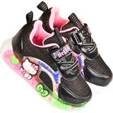 Günlük Kız Çocuk Spor Ayakkabı Hello Kitty Süs Detay Işıklı Taban Lastik Bağcık Sneaker 120 - Siyah