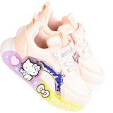 Günlük Kız Çocuk Spor Ayakkabı Hello Kitty Süs Detay Işıklı Taban Lastik Bağcık Sneaker 120 - Somon