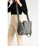 Günlük Kullanıma Uygun Kadın Omuz Çantası Çapraz Askılı Postacı Çanta Hafif Klinkır Kumaş 23*30 cm - 23 x 30 cm - Gri