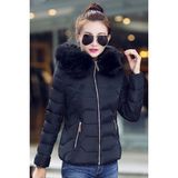 Günlük Kürklü Şişme Kadın Mont - XS - Renkli