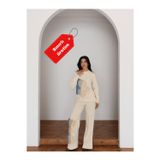 Günlük Moda Kadın tesettür ikili takım Triko Tunik ve Bol Paça Pantolon Alt Üst Takım