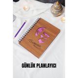 Günlük Planlama Defteri-Mustafa Kemal Atatürk Ahşap Kapak Plan Defteri - Tarihsiz Ajanda (Ceviz) A5