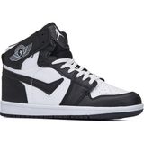 Günlük Sneaker Bağcıklı Hafif Yumuşak Kaymaz Taban Bilekli Basketbol Ayakkabı 8070 - Siyah - Beyaz