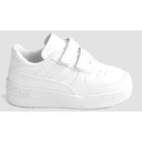Günlük Unisex Çocuk Şeritli Beyaz Sneaker Cırtlı Hafif Rahat Spor Ayakkabı 001 siyah-beyaz