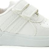 Günlük Unisex Çocuk Şeritli Işıklı Beyaz Sneaker Cırtlı Hafif Rahat Spor Ayakkabı