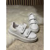 Günlük Unisex Çocuk Sneaker Cırtlı Dikiş Detaylı Kalın Tabanlı Rahat Hafif Spor Ayakkabı 525pf Beyaz - Beyaz