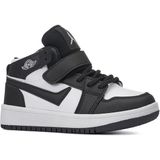 Günlük Unisex Sneaker Bağcıklı Hafif Yumuşak Kaymaz Taban Bilekli Basketbol Ayakkabı 8070 - Siyah - Beyaz