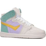 Günlük Unisex Sneaker Bağcıklı Hafif Yumuşak Kaymaz Taban Bilekli Basketbol Ayakkabı 8070 - Yeşil - Lila