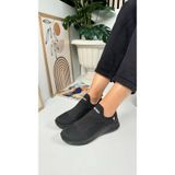 Günlük Unisex Sneaker Slip-on Nefes Alabilen Hafif Yürüyüş Bağcıksız Esnek Spor Ayakkabı 041f Siyah