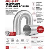 Günlüler Telsiz Alüminyum Aspiratör Borusu Esnek Havalandırma Borusu - Gri