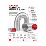 günlüler Telsiz Alüminyum Aspiratör Borusu Esnek Havalandırma Borusu