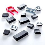 GUNMJO PBT Doubleshot Keycaps for Gaming Keycaps with Cherry MX Switches, OEM Profile 112 Keys with 6.25U Space Bar, Bevel Cut Keycaps for Backlit Mechanical Keycaps with ANSI Layout, Black/White
