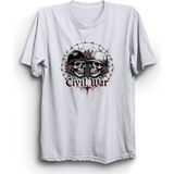 Guns N' Roses, Civil War, Rock Metal Müzik Grubu Baskılı Unisex %100 Pamuk Tişört - 4XL - Beyaz