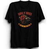Guns N' Roses, Gear Up For Rock, Rock Metal Müzik Grubu Baskılı %100 Pamuk Tişört - 2XL - Siyah
