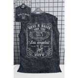 Guns N' Roses Good Time Sırt Baskılı Yıkamalı Kolsuz Tişört,unisex Rock Band Temalı Sıfır Kol Atlet - Siyah - 3XL