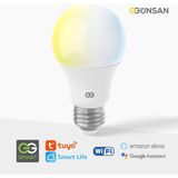 Günsan Akıllı Wifi LED Ampul Beyaz Işık Sesli Komut & Tuya & Smart Life Uyumlu (9W 2700K-6500K Ayarlanabilir) - Beyaz - Sarı - Günışığı