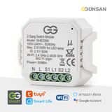 Günsan Akıllı Wifi Nötrlü Komütatör Röle 2 Kanal (İkili Anahtar Modülü) Tuya & Smart Life Uyumlu
