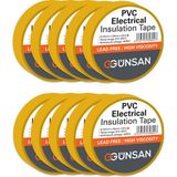 Günsan Elektrik 10 Adet Günsan Elektrik Sarı Izole Bant 0.13X18MMX10M