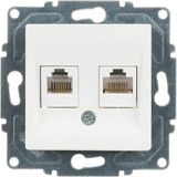 Günsan Elektrik Eqona Radius Neoline Data + Nümeris Telefon Prizi (RJ45 CAT5E + Cat3), Beyaz (Mekanizma + Tuşkapak)