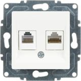 Günsan Elektrik Eqona Radius Neoline Data + Nümeris Telefon Prizi (RJ45 Cat6 + Cat3), Beyaz (Mekanizma + Tuşkapak)