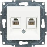 Günsan Elektrik Eqona Radius Neoline Ikili Nümeris Telefon Prizi (2 x Cat3), Beyaz (Mekanizma + Tuşkapak)