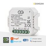 Günsan Elektrik Günsan Akıllı Wifi Nötrlü Komütatör Röle 2 Kanal (ikili Anahtar Modülü) Tuya ve Smart Life Uyumlu Beyaz