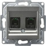 Günsan Elektrik Günsan Eqona Radius Neoline Data + Nümeris Telefon Prizi (RJ45 Cat6 + Cat3), Füme (Mekanizma + Tuşkapak)