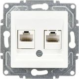 Günsan Elektrik Günsan Eqona Radius Neoline Ikili Data Prizi (2 x RJ45 Cat6), Beyaz (Mekanizma + Tuşkapak)