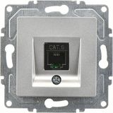 Günsan Elektrik Günsan Eqona Radius Neoline Tekli Data Prizi (RJ45 Cat6), Gümüş (Mekanizma + Tuşkapak)