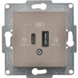 Günsan EQONA 20W Type-C + Type-A Mocha 2 Çıkışlı USB Şarj Prizi
