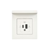 Günsan Eqona Fildişi Beyaz Pratik Telefon Tutucu Şarj Prizi 20w Qc3.0 Pd Type-c + Usb Çift Çıkışlı