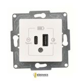 Günsan Eqona Fildişi Beyazı 2 Çıkışlı Type C + Type A 20W USB Şarj Prizi