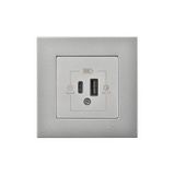Günsan Eqona Gümüş Şarj Prizi 20w Qc3.0 Pd Type-c + Usb Çift Çıkışlı