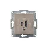 Günsan Eqona Radius Neoline 2 Çıkışlı USB Şarj Prizi, 20W, Type C + Type A, Mocha (Mekanizma + TuşKapak)