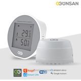 Gunsan Günsan Akıllı Wifi Sıcaklık & Nem Sensörü + Akıllı Wifi Su Kaçağı Dedektörü (Zemin) Tuya & Smart Life Uyumlu - 2li Paket - Beyaz