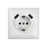 Günsan Visage 5V 2.4A Beyaz 2 USB Çıkışlı Çocuk Korumalı Topraklı Priz