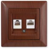 Günsan Visage Amazon Ceviz Data+Nümeris Priz (Rj45 Cat6+Cat3) Çerçevesiz