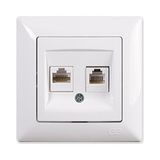 GÜNSAN VISAGE BEYAZ DATA + NÜMERİS TELEFON PRİZİ (RJ45 CAT6 + CAT3)