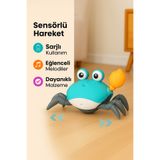 GUNSEZYAPI Çılgın Hareketli Yengeç Oyuncak – Müzikli, Kaçan, Şarjlı, Yürüyen, Işıklı Bebek Eğitici Oyuncağı