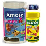 Guppy Tropikal Lepistes Moli Kılıç Melek Tetra Akvaryum Balık Yemi Kontra Seti 1000ml+250ml AHM