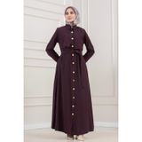 Güpür Detaylı Elbise-MÜRDÜM