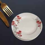 Gür al Porselen Çiçek Desenli 6 Adet Dekoratif Tabak (25 CM SERVİS TABAĞI)